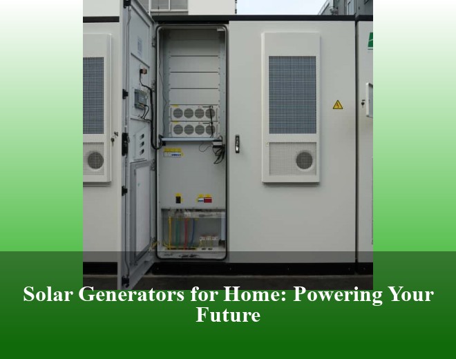 Solar Generators for Home: Powering Your Future